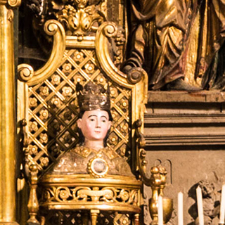 Eglise saintes juste et Ruffine - La retable le Choeur,  Buste reliquaire de Sainte Ruffine 